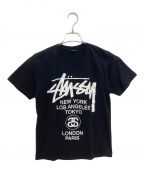 stussyステューシー）の古着「ロゴTシャツ」｜ブラック