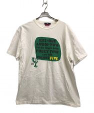 stussy (ステューシー) 両面プリントTシャツ ホワイト×グリーン サイズ:SIZE L
