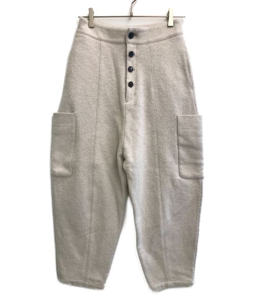 LOHEN（ローヘン）LOHEN (ローヘン) ウールリングジャージビックパッチポケットパンツ アイボリー サイズ:SIZE 38の古着・服飾アイテム