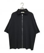 PUBLIC TOKYOパブリックトウキョウ）の古着「プリーツニットジップシャツ」｜ブラック