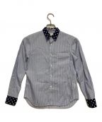 COMME des GARCONS SHIRTコムデギャルソンシャツ）の古着「切替ストライプシャツ」｜ブルー×ネイビー