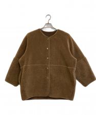 BEAUTY&YOUTH (ビューティーアンドユース) ボア×フェイクムートン ノーカラーリバーシブルコート -2WAY ブラウン サイズ:無し