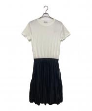 RED VALENTINO (レッドヴァレンティノ) プリーツスカート切替ワンピース ホワイト×ブラック サイズ:SIZE S