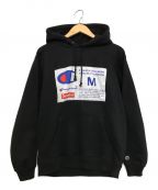 SUPREME×Champion（シュプリーム×チャンピオン）の古着「18AW Label Hooded Sweatshirt」｜ブラック