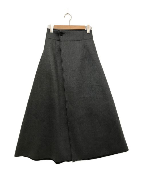 ETRE（エトレ）ETRE (エトレ) ボンディングラップスカート グレー サイズ:Mの古着・服飾アイテム