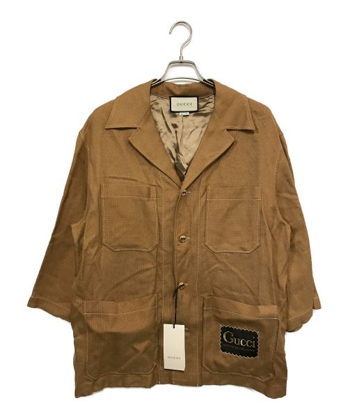 GUCCI（グッチ）GUCCI (グッチ) ビスコースシャツジャケット ベージュ サイズ:48の古着・服飾アイテム