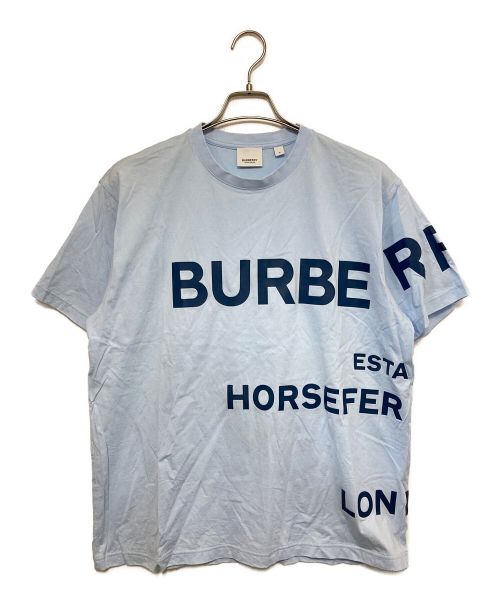 BURBERRY LONDON（バーバリー ロンドン）BURBERRY LONDON (バーバリー ロンドン) HORSEFERRY PRINT COTTON OVERSIZED T-SHIRT / ホースフェリープリント コットン オーバーサイズTシャツ スカイブルー サイズ:Mの古着・服飾アイテム