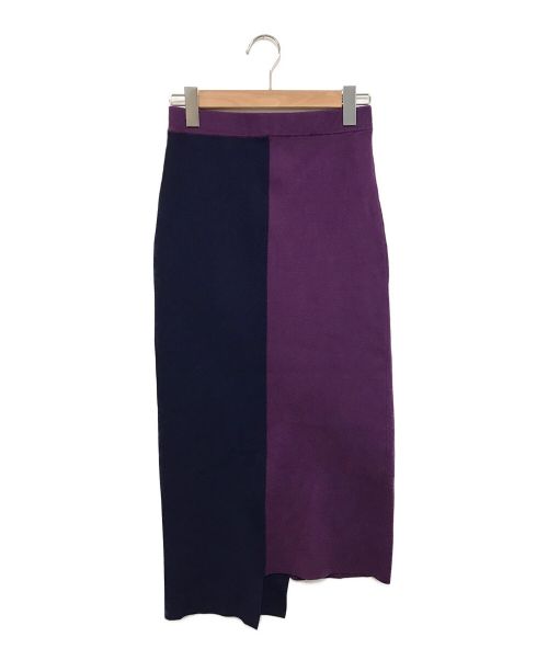 UN3D.（アンスリード）UN3D. (アンスリード) アシンメトリーニットスカート パープル サイズ:Fの古着・服飾アイテム