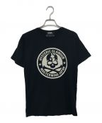 Hysteric Glamour×Mastermind JAPANヒステリックグラマー×マスターマインド ジャパン）の古着「スカル ガール サークルロゴ プリント 半袖 Tシャツ」｜ブラック