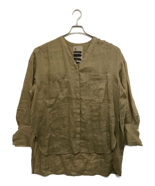 CHAOS（カオス）CHAOS (カオス) リガーラミーバンドカラーシャツ ベージュ サイズ:Fの古着・服飾アイテム