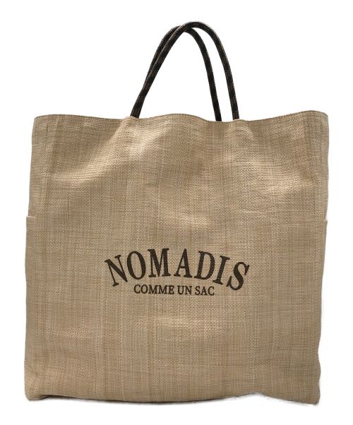 NOMADIS（ノマディス）NOMADIS (ノマディス) SAC MESH リバーシブル ロゴトートバッグ ベージュの古着・服飾アイテム
