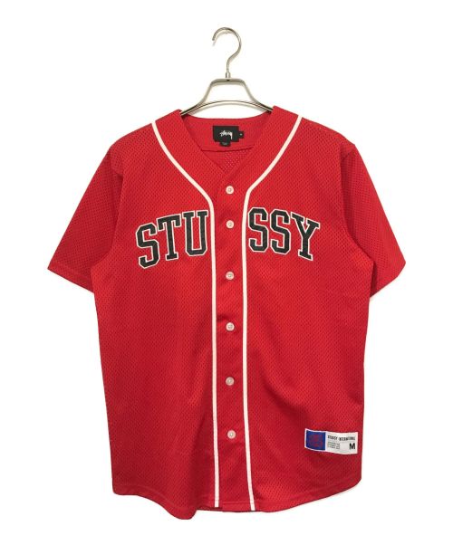 stussy（ステューシー）stussy (ステューシー) ベースボールシャツ レッド サイズ:Mの古着・服飾アイテム