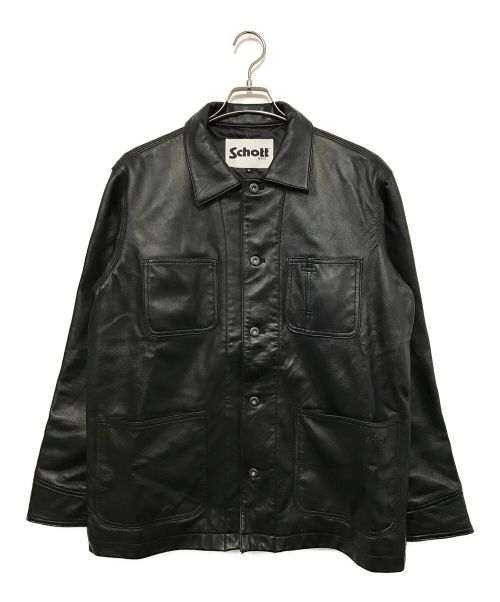 Schott（ショット）Schott (ショット) レザーカバーオール ブラック サイズ:Mの古着・服飾アイテム