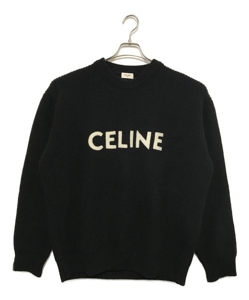 CELINE（セリーヌ）CELINE (セリーヌ) エンブロイダリーオーバーサイズニット ブラック サイズ:Sの古着・服飾アイテム
