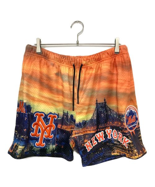 PRO STANDARD（プロスタンダード）PRO STANDARD (プロスタンダード) NEW YORK METS CITY SCAPE AOP MESH SHORT オレンジ サイズ:XLの古着・服飾アイテム