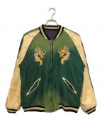 TAILOR TOYOテーラー東洋）の古着「Mid 1950s Style Acetate Souvenir Jacket “DUELLING DRAGONS” × “WHITE TIGER” (AGING MODEL)」｜グリーン×パープル