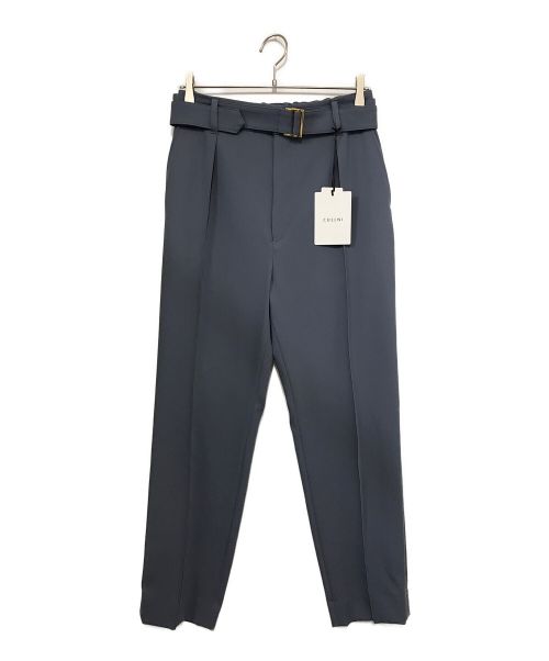 CULLNI（クルニ）CULLNI (クルニ) Double Satin ZIP Hem Center Press Pants サックスブルー サイズ:2 未使用品の古着・服飾アイテム