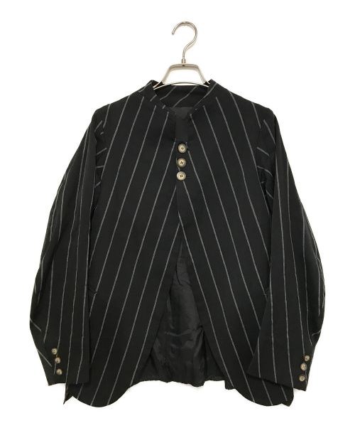 NEMETH（ネメス）NEMETH (ネメス) ストライプ変形ジャケット ブラック サイズ:Sの古着・服飾アイテム