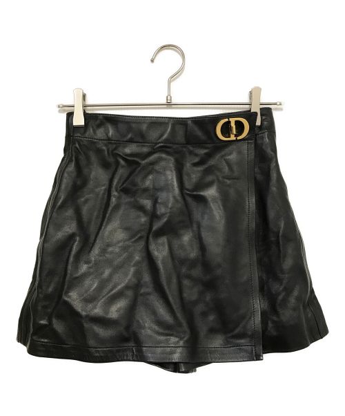 Christian Dior（クリスチャン ディオール）Christian Dior (クリスチャン ディオール) ラムスキンCDバックルショートパンツ ブラック サイズ:34の古着・服飾アイテム