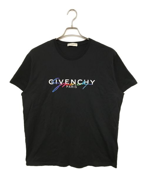 GIVENCHY（ジバンシィ）GIVENCHY (ジバンシィ) シグネチャーロゴクルーネックTシャツ ブラック サイズ:Ⅼの古着・服飾アイテム