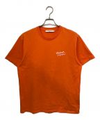 maison kitsuneメゾンキツネ）の古着「ロゴ刺繍Tシャツ」｜オレンジ