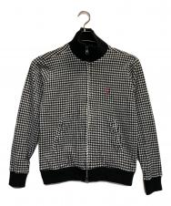 FRED PERRY (フレッドペリー) 千鳥柄ベロアトラックジャケット ブラック×ホワイト サイズ:SS