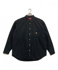 SUPREME (シュプリーム) 24SS Loose Fit Flannel Oxford shirt / ルーズフィットフランネルオックスフォードシャツ ブラック サイズ:L
