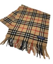 Burberry's (バーバリーズ) チェックマフラー ブラック×ベージュ