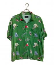 X-LARGE (エクストララージ) GOOD TIME PATTERN S/S SHIRT グリーン サイズ:M