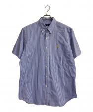 POLO RALPH LAUREN (ポロ・ラルフローレン) ストライプ半袖BDシャツ ブルー×ホワイト サイズ:L