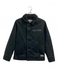 NEIGHBORHOOD (ネイバーフッド) N-1type ペイントデッキジャケット ブラック サイズ:S