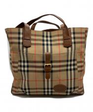 Burberry's (バーバリーズ) ノヴァチェックハンドトートバッグ ブラウン×ベージュ