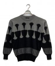 Christian Dior MONSIEUR (クリスチャンディオールムッシュ) 千鳥柄ニット ブラック×グレー サイズ:M