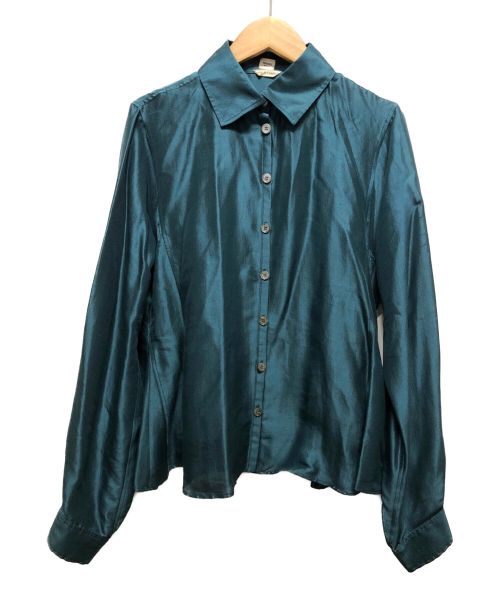 HERMES（エルメス）HERMES (エルメス) シルクシャツ ブルー サイズ:38の古着・服飾アイテム