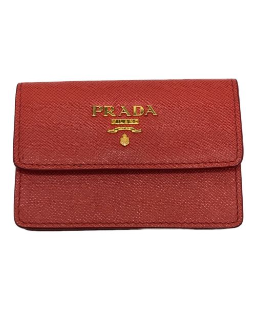 PRADA（プラダ）PRADA (プラダ) サフィアーノレザーカードケース レッドの古着・服飾アイテム