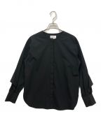 UNITED ARROWSユナイテッドアローズ）の古着「デザイン襟シャツ」｜ブラック