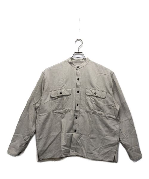 UNFIL（アンフィル）UNFIL (アンフィル) バンドカラーシャツ ベージュ サイズ:4の古着・服飾アイテム