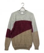 Name.ネーム）の古着「SHAGGY TRICOLOR SWEATER」｜レッド×グレー