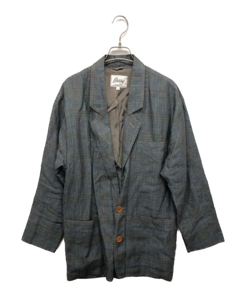 BRIONI（ブリオーニ）BRIONI (ブリオーニ) リネンテーラードジャケット グレー サイズ:46の古着・服飾アイテム