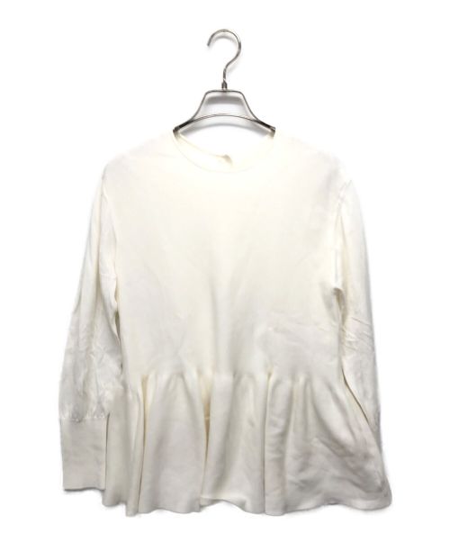 IENA（イエナ）IENA (イエナ) パール付きペプラムニット ホワイト サイズ:Fの古着・服飾アイテム