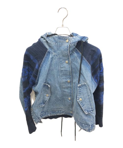 DIESEL（ディーゼル）DIESEL (ディーゼル) ニット切替デニムジャケット ブルー サイズ:xs 未使用品の古着・服飾アイテム