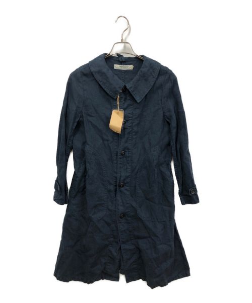 OMNIGOD（オムニゴッド）OMNIGOD (オムニゴッド) リネンステンカラーコート ネイビー サイズ:2の古着・服飾アイテム