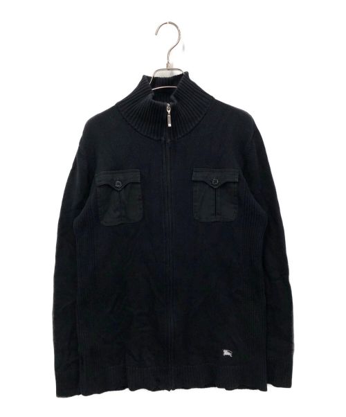 BURBERRY BLACK LABEL（バーバリーブラックレーベル）BURBERRY BLACK LABEL (バーバリーブラックレーベル) ニットジャケット ブラック サイズ:3の古着・服飾アイテム