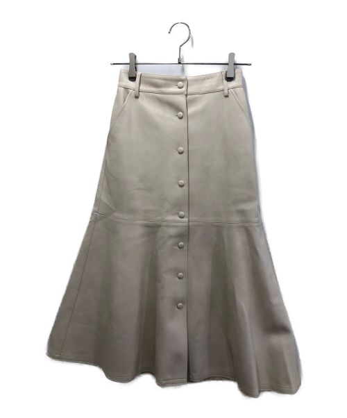 LE CIEL BLEU（ルシェルブルー）LE CIEL BLEU (ルシェルブルー) エコレザースカート アイボリー サイズ:34の古着・服飾アイテム