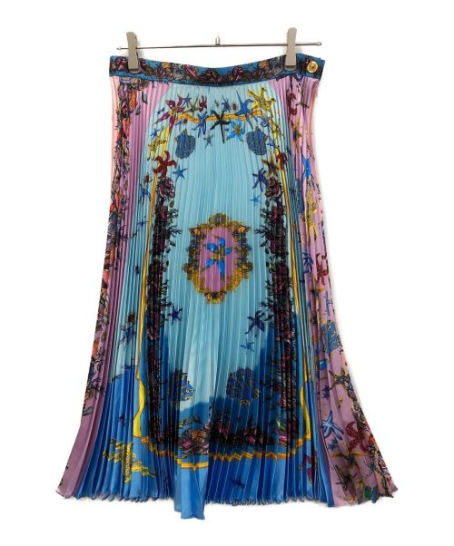 VERSACE（ヴェルサーチ）VERSACE (ヴェルサーチェ) プリーツスカート ブルー サイズ:9の古着・服飾アイテム