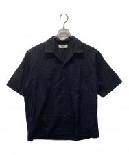 MARKA (マーカ) TUMBLED WOOL TROPICAL OPEN COLLAR SHIRT S/S/オープンカラーシャツ ネイビー サイズ:1