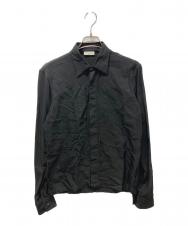 DRIES VAN NOTEN (ドリスヴァンノッテン) コットンレーヨンシャツ ブラック サイズ:46