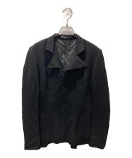 Yohji Yamamoto FEMME (ヨウジヤマモトファム) レーヨンブレンドデザインジャケット ブラック サイズ:1