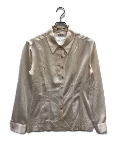 CHANEL（シャネル）CHANEL (シャネル) ココマークボタンシルクシャツ ベージュ サイズ:38の古着・服飾アイテム