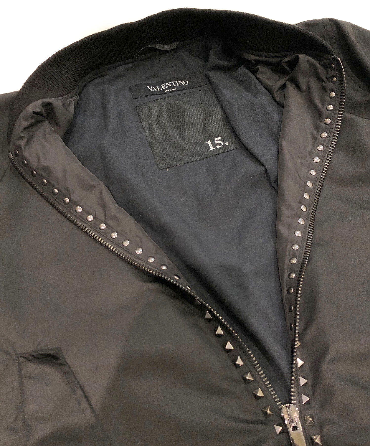 VALENTINO (ヴァレンティノ) ロックスタッズボンバージャケット ブラック サイズ:36